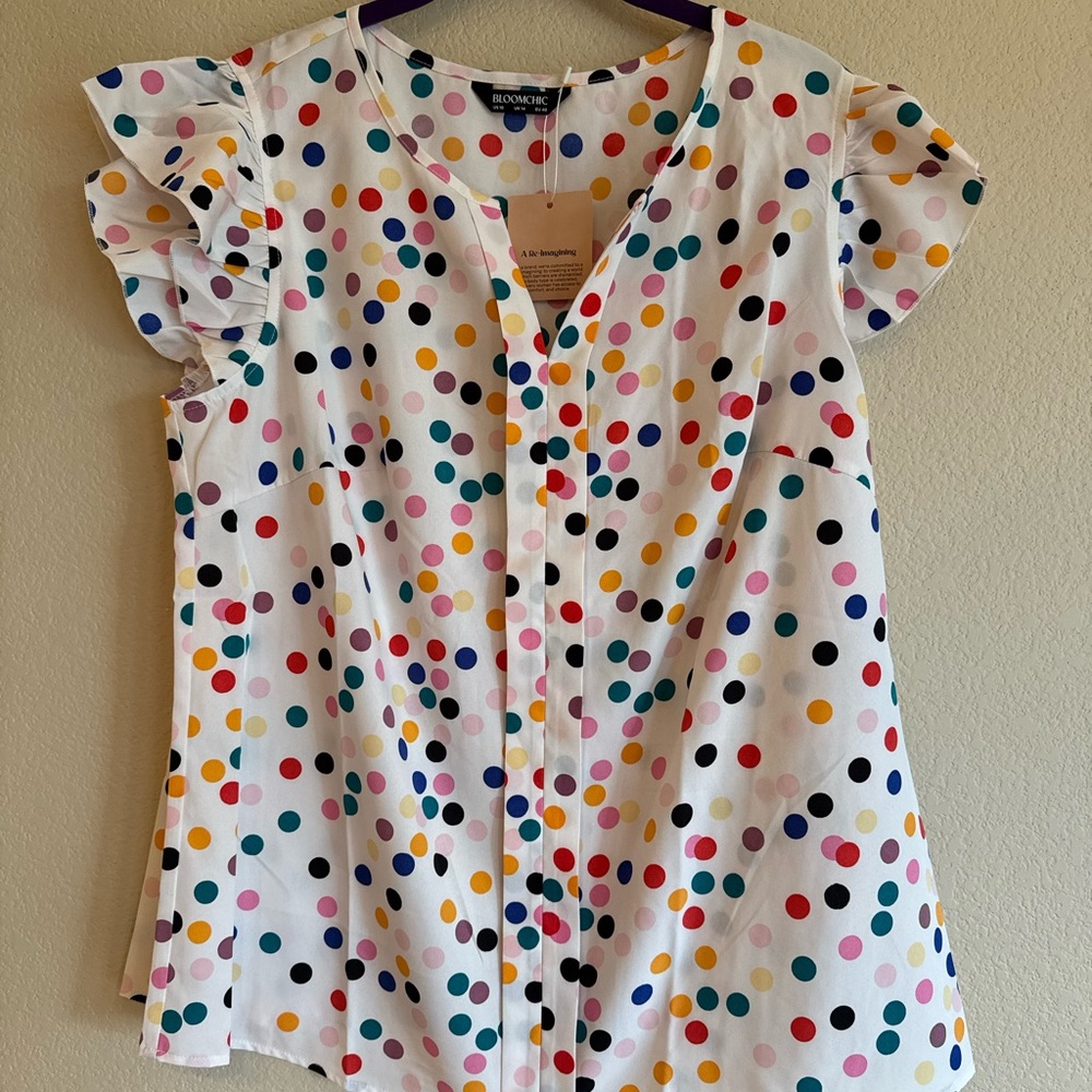 BloomChic Colorful Polka Dot Blouse
